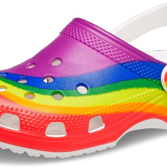 Unisex Rainbow Dye Clogs Lightweight Water Shoes Breathable Slip On Durable